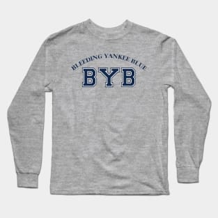 Bleeding Yankee Blue College Design Long Sleeve T-Shirt